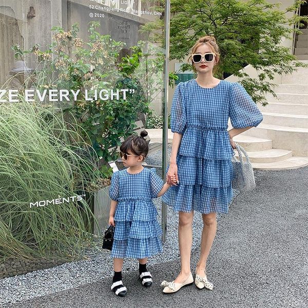 family matching outfits 2021 daughter and mother summer parent-child clothes girls round neck short sleeve mesh dress, Blue
family matching outfits 2021 daughter and mother summer parent-child clothes girls round neck short sleeve mesh dress, Blue