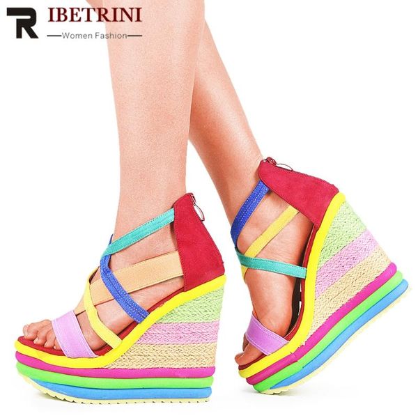 sandals ribetrini plush size 43 women shoes zipper mixed color platform open toe wedges leisure casual, Black
sandals ribetrini plush size 43 women shoes zipper mixed color platform open toe wedges leisure casual, Black