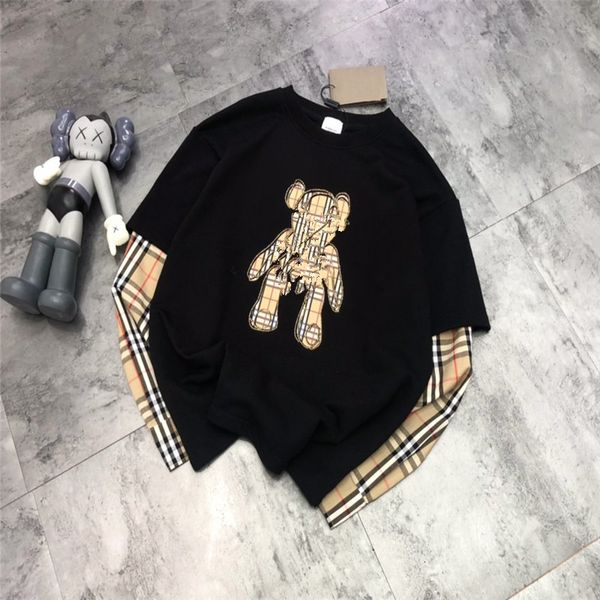 hoodies 21 autumn diamond bear plaid fake two round neck sweaters for lovers, Black
hoodies 21 autumn diamond bear plaid fake two round neck sweaters for lovers, Black