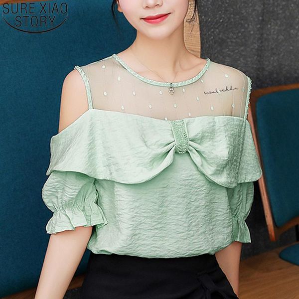 women's blouses & shirts 2021 summer women sweet beaded mesh spliced off shoulder short sleeve fashion european style casual 9805, White
women's blouses & shirts 2021 summer women sweet beaded mesh spliced off shoulder short sleeve fashion european style casual 9805, White