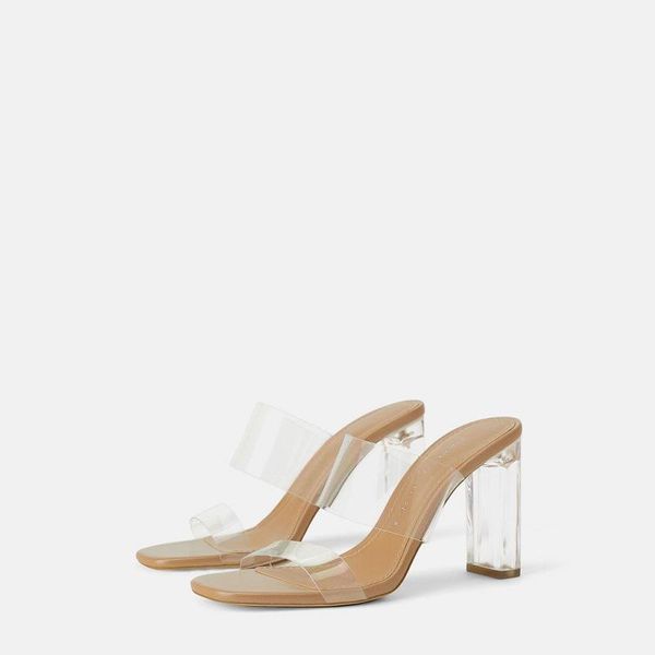 slippers zar 2021 summer women's shoes acrylic 6.5cm/9cm high heels plastic thick heel transparent pvc sandals women plus size 34-40, Black
slippers zar 2021 summer women's shoes acrylic 6.5cm/9cm high heels plastic thick heel transparent pvc sandals women plus size 34-40, Black