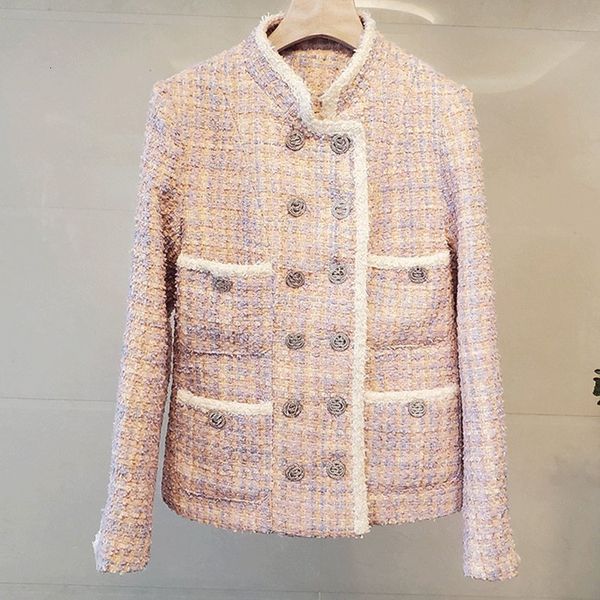 women's jackets women fashion double breasted tweed blazer coat vintage long sleeve pockets female outerwear chic epfc, Black;brown
women's jackets women fashion double breasted tweed blazer coat vintage long sleeve pockets female outerwear chic epfc, Black;brown
