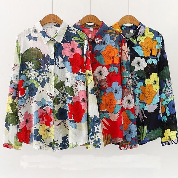 2021 summer cotton hawaii shirts 3colors floral women blouses long sleeve shirt camisas femininas female fashion shirt, White
2021 summer cotton hawaii shirts 3colors floral women blouses long sleeve shirt camisas femininas female fashion shirt, White
