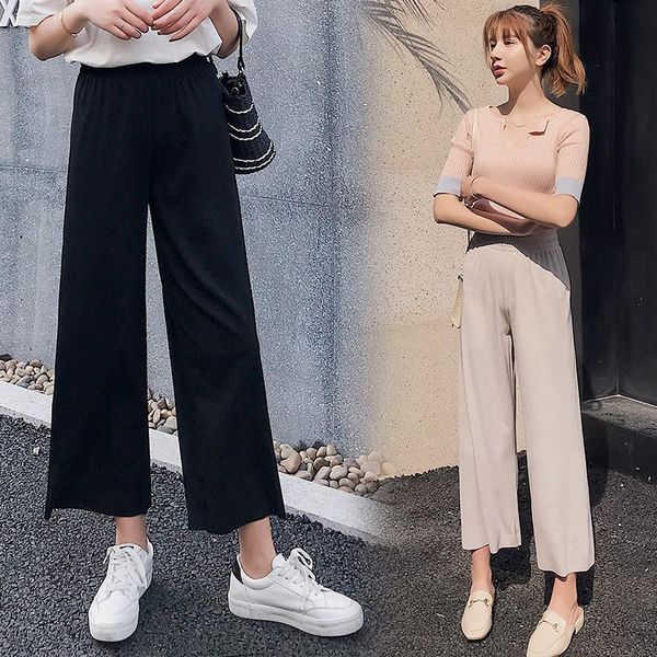 women's pants & capris wild wide leg for women 2021 loose elastic solid color high waist trousers oversized casual chiffon slim female, Black;white
women's pants & capris wild wide leg for women 2021 loose elastic solid color high waist trousers oversized casual chiffon slim female, Black;white