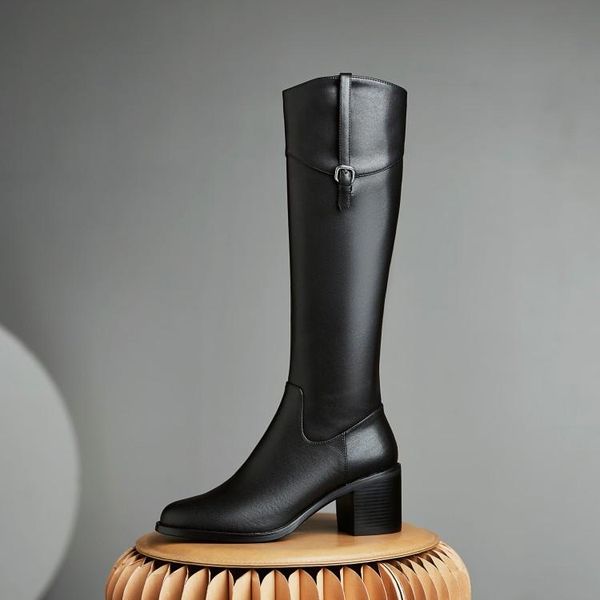 boots real leather women knee high 2021 platform riding shoes side buckle long winter botines 7cm square heel cowboy botas, Black
boots real leather women knee high 2021 platform riding shoes side buckle long winter botines 7cm square heel cowboy botas, Black
