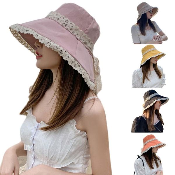 wide brim hats women summer outdoor big bucket hat lace bowknot sun protection beach packable cotton panama fisherman cap, Blue;gray
wide brim hats women summer outdoor big bucket hat lace bowknot sun protection beach packable cotton panama fisherman cap, Blue;gray