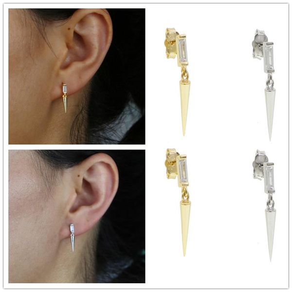 925 sterling silver dangle earrings micro pave cz cute baguette simple geometric fashion jewelry for women
925 sterling silver dangle earrings micro pave cz cute baguette simple geometric fashion jewelry for women