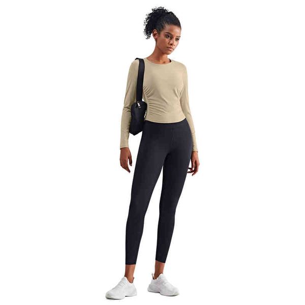 women's t-shirt lnu pleated slim, light and nude yoga cloth long sleeve high elastic tight yoga top, White
women's t-shirt lnu pleated slim, light and nude yoga cloth long sleeve high elastic tight yoga top, White