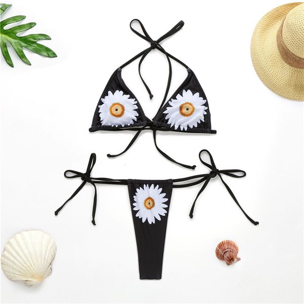 floral print triangle bikini set halter string swimsuit women 2 pieces high cut backless swimwear female biquini, Black
floral print triangle bikini set halter string swimsuit women 2 pieces high cut backless swimwear female biquini, Black