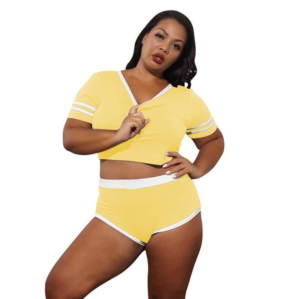 women's tracksuits round neck short sleeve with shorts solid colors contrast color slim fit fashion casual style 5xl large size suit, Gray
women's tracksuits round neck short sleeve with shorts solid colors contrast color slim fit fashion casual style 5xl large size suit, Gray
