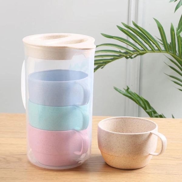 mugs 5pcs multicolor drinking cup set reusable eco friendly plastic biodegradable wheat straw milk tea kettle drinkware
mugs 5pcs multicolor drinking cup set reusable eco friendly plastic biodegradable wheat straw milk tea kettle drinkware