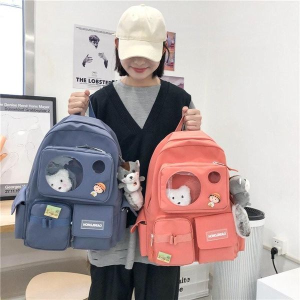 school bags multi-pocket solid color women's backpack large capacity schoolbag for girls leisure all-match travel backpacks
school bags multi-pocket solid color women's backpack large capacity schoolbag for girls leisure all-match travel backpacks
