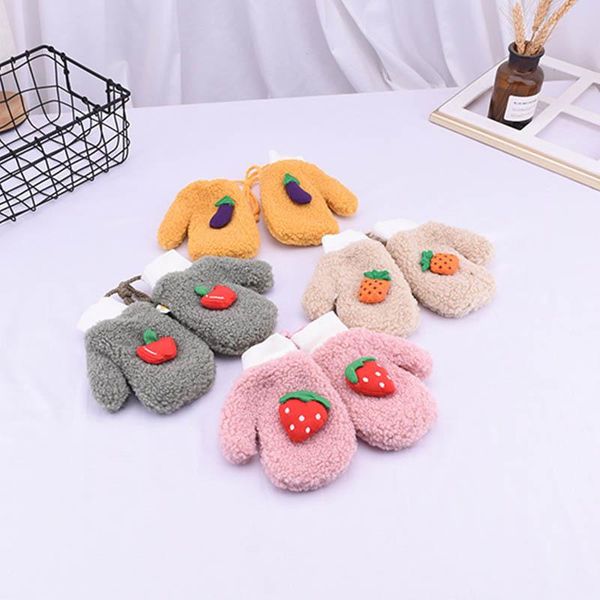 children's mittens cartoon fruit children gloves with rope winter thick plush kids full finger girls boys baby accessories 3-8y, White
children's mittens cartoon fruit children gloves with rope winter thick plush kids full finger girls boys baby accessories 3-8y, White