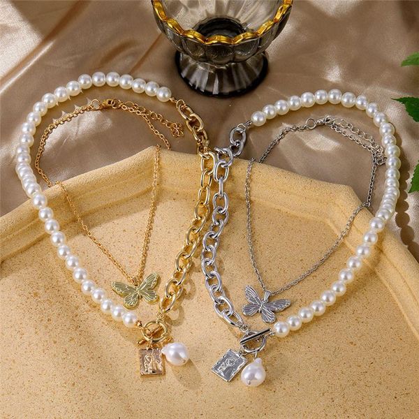 pendant necklaces fashion style pearl chain necklace women vintage gold coin heart butterfly lock choker for girls jewelry, Silver
pendant necklaces fashion style pearl chain necklace women vintage gold coin heart butterfly lock choker for girls jewelry, Silver