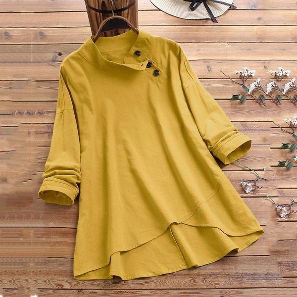 5xl large women shirts solid size womens linen blouses color long sleeve tunic fashion loose buttons cotton and female hem, White
5xl large women shirts solid size womens linen blouses color long sleeve tunic fashion loose buttons cotton and female hem, White