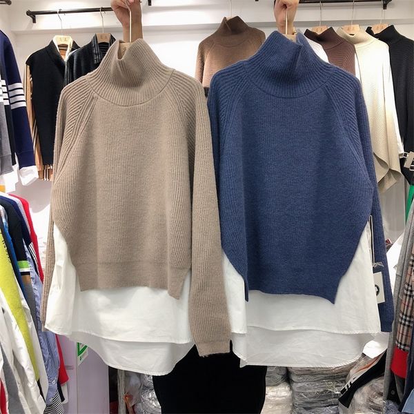 high female turtleneck 2021 spring new korean style loosed contrast shredded shirt knitting pullover jumpers sb0d, White;black
high female turtleneck 2021 spring new korean style loosed contrast shredded shirt knitting pullover jumpers sb0d, White;black