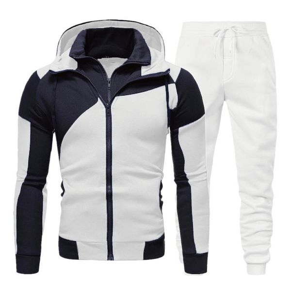 men's tracksuits 2021hooded stitching zipper sweater and trousers suit casual sports long-sleeved sweatshirt sweatpants, Gray
men's tracksuits 2021hooded stitching zipper sweater and trousers suit casual sports long-sleeved sweatshirt sweatpants, Gray