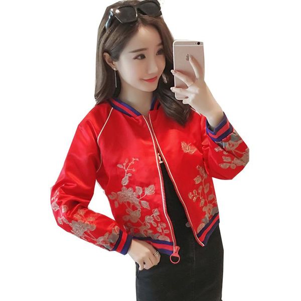 women's jackets fashion embroidery floral spring autumn korea short outwear women girl coat preppy style female cloth my0100, Black;brown
women's jackets fashion embroidery floral spring autumn korea short outwear women girl coat preppy style female cloth my0100, Black;brown