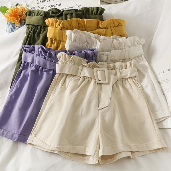 women's shorts autumn bandage high waist thin bud solid color wide leg women 2021 loose wild a-line casual black with belt, White;black
women's shorts autumn bandage high waist thin bud solid color wide leg women 2021 loose wild a-line casual black with belt, White;black
