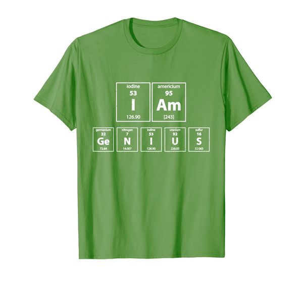 i am genius periodic elements table t-shirt, White;black