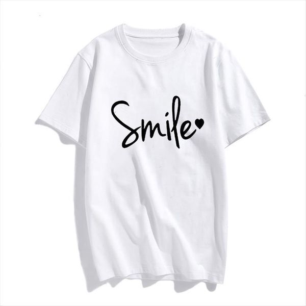 simple style smile letter women t shirt print short sleeve o neck loose ladies tee clothes, White
simple style smile letter women t shirt print short sleeve o neck loose ladies tee clothes, White