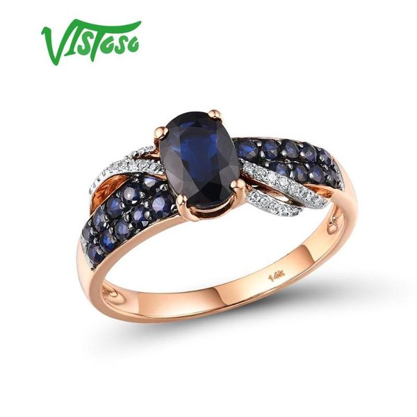 cluster rings vistoso pure 14k 585 rose gold ring for women shining diamond blue sapphire luxury wedding engagement elegant fine jewelry, Golden;silver
cluster rings vistoso pure 14k 585 rose gold ring for women shining diamond blue sapphire luxury wedding engagement elegant fine jewelry, Golden;silver
