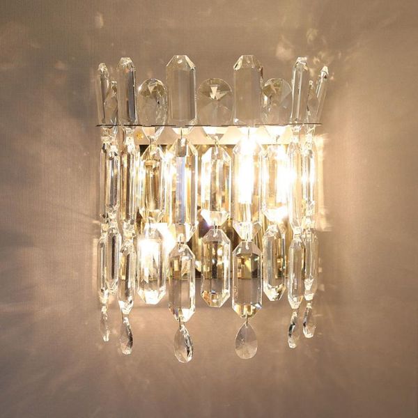 luxury crystal bedroom wall lamp gold living decoration sconce ac110v 220v modern hallway light fixture
luxury crystal bedroom wall lamp gold living decoration sconce ac110v 220v modern hallway light fixture