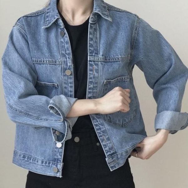 women's jackets 2021 autumn winter denim turn-down collar outerwear high street fashionable jeans, Black;brown
women's jackets 2021 autumn winter denim turn-down collar outerwear high street fashionable jeans, Black;brown