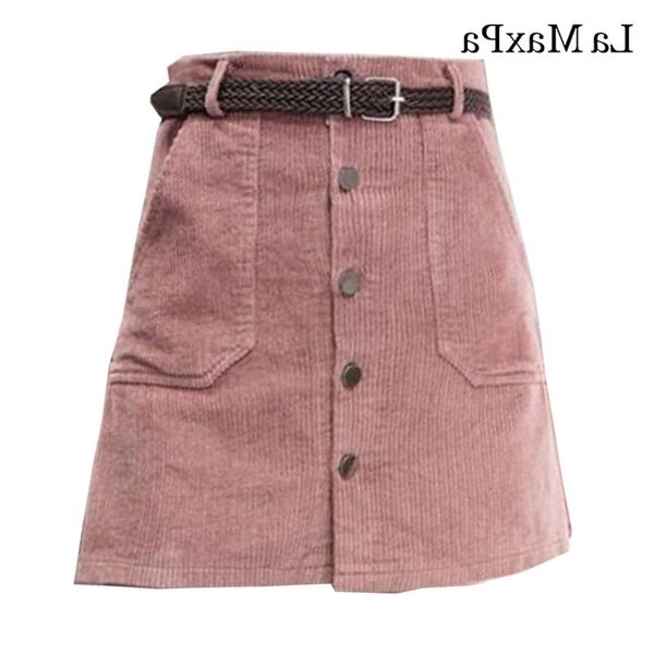 spring autumn corduroy skirt ladies fashion high waist skirts women's casual fashion black khaki pink mini saias mujer t200324
spring autumn corduroy skirt ladies fashion high waist skirts women's casual fashion black khaki pink mini saias mujer t200324