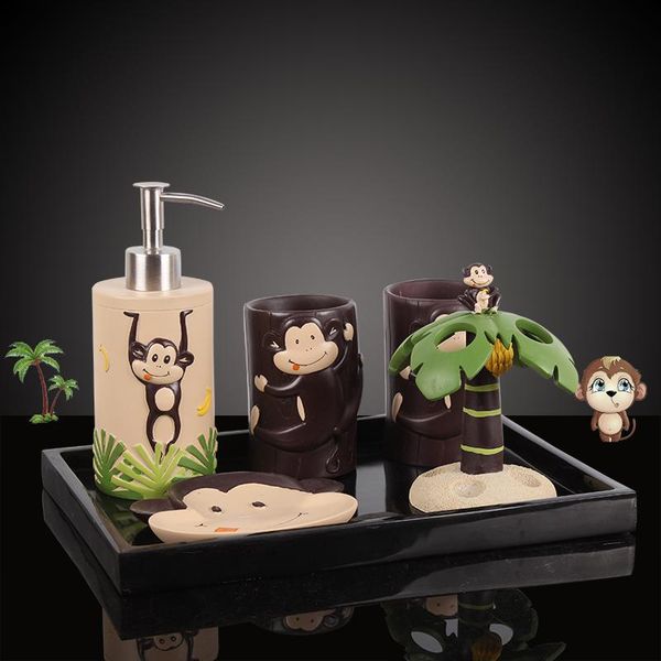 bath accessory set european style creativity bathroom wash rainforest monkey five piece toothbrush holder toothbrushing cup
bath accessory set european style creativity bathroom wash rainforest monkey five piece toothbrush holder toothbrushing cup