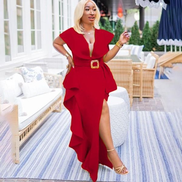 ethnic clothing african dresses for women 2021 summer fashion dashiki solid color slim irregular dress ladies robe elegant party, Red
ethnic clothing african dresses for women 2021 summer fashion dashiki solid color slim irregular dress ladies robe elegant party, Red