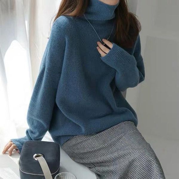 women's sweaters 2021 winter turtleneck sweater women cashmere warm knitted pullover ladies korean style loose outwear female jumpers, White;black
women's sweaters 2021 winter turtleneck sweater women cashmere warm knitted pullover ladies korean style loose outwear female jumpers, White;black