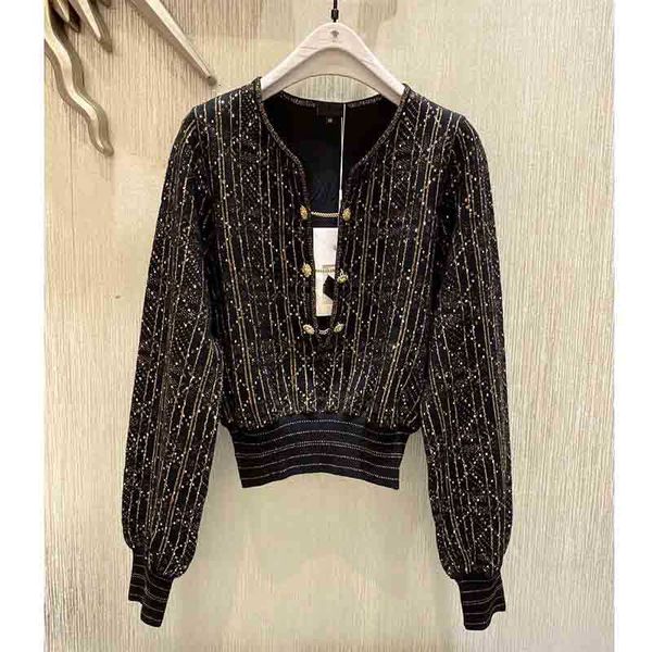 women's sweaters feminine wool autumn vintage gold line sweater strass lantern manga v deep runway jumper 3eh7, White;black
women's sweaters feminine wool autumn vintage gold line sweater strass lantern manga v deep runway jumper 3eh7, White;black