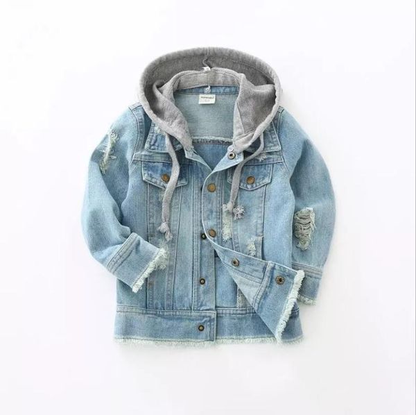 jackets boys jacket kids denim coat children outerwear girl clothing spring autumn boy hooded jeans clothes broken hole for 2-7t, Blue;gray
jackets boys jacket kids denim coat children outerwear girl clothing spring autumn boy hooded jeans clothes broken hole for 2-7t, Blue;gray