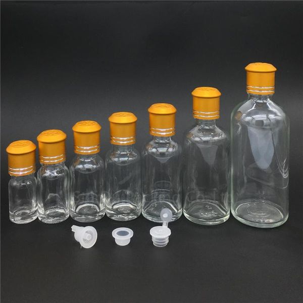 100pcs 5ml/10ml/15ml/20ml/30ml/50ml/100ml transparent glass bottle vials essential oil bottle with gold cap perfume bottles
100pcs 5ml/10ml/15ml/20ml/30ml/50ml/100ml transparent glass bottle vials essential oil bottle with gold cap perfume bottles