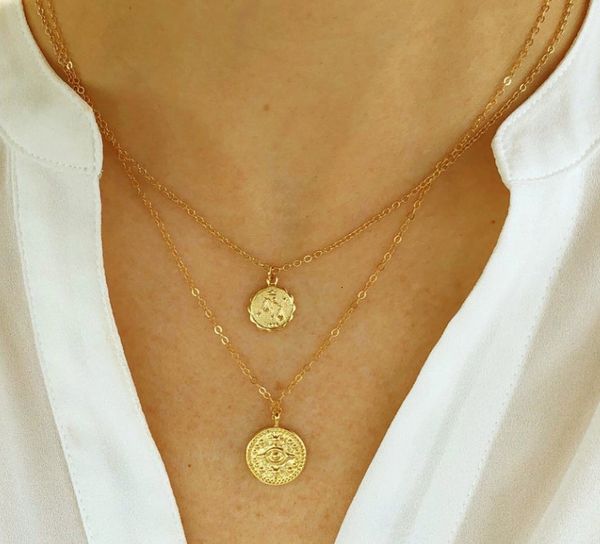 coin double pendant necklace creative simple casual seal head image clavicle chain, Silver
coin double pendant necklace creative simple casual seal head image clavicle chain, Silver