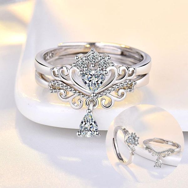 wedding rings beautiful female crystal ring elegant silver color crown heart for women zircon engagement, Slivery;golden
wedding rings beautiful female crystal ring elegant silver color crown heart for women zircon engagement, Slivery;golden