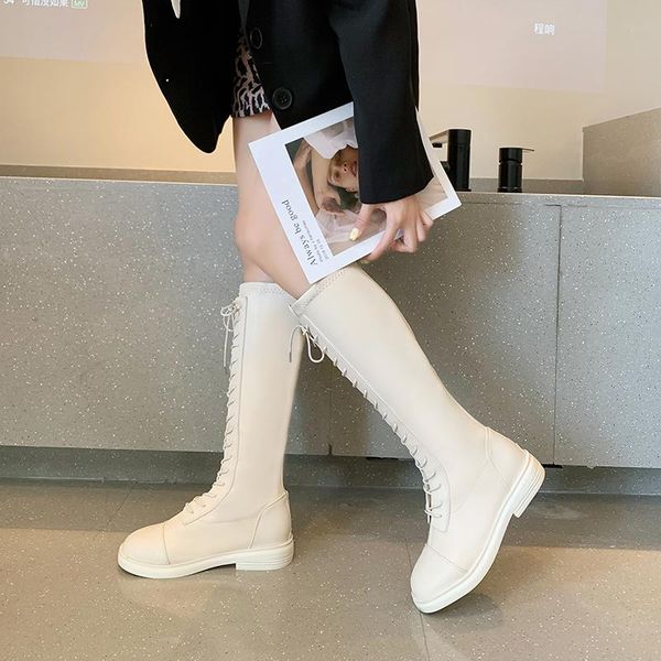 boots flat knee high women cross strap long korean style pu leather thigh black beige botas mujer
boots flat knee high women cross strap long korean style pu leather thigh black beige botas mujer