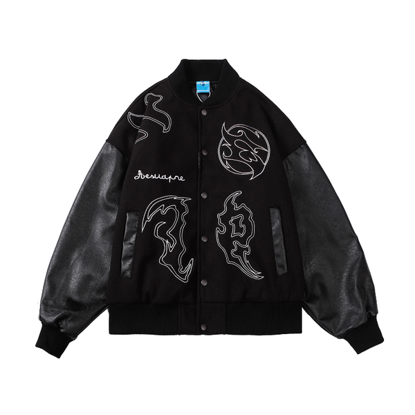 men's jackets vibe style letter embroidery punk men hip hop baseball jacket leather sleeve patchwork bomber women vintage coat chaqueta, Black;brown
men's jackets vibe style letter embroidery punk men hip hop baseball jacket leather sleeve patchwork bomber women vintage coat chaqueta, Black;brown