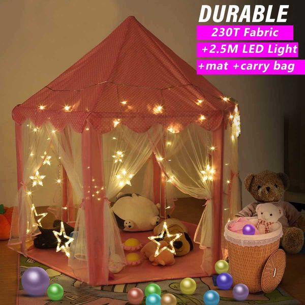 portable pink girls castle play tent princess playhouse children kids indoor toys baby with star led lights
portable pink girls castle play tent princess playhouse children kids indoor toys baby with star led lights