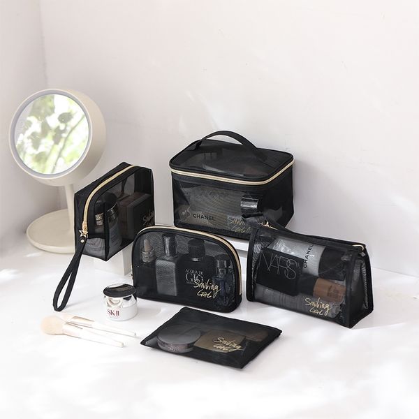new large capacity mesh wash storage transparent travel beach make-up five piece handbag
new large capacity mesh wash storage transparent travel beach make-up five piece handbag