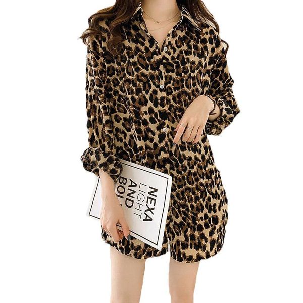 women's blouses & shirts street leopard print long sleeve shirt spring summer blouse 2021 retro mid-length f422, White
women's blouses & shirts street leopard print long sleeve shirt spring summer blouse 2021 retro mid-length f422, White