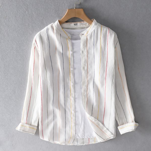 2021 new nova chegada de linho puro gola masculina listra manga longa camisas para casual moda confortvel camisa dos homens chemise 1w1q, White
2021 new nova chegada de linho puro gola masculina listra manga longa camisas para casual moda confortvel camisa dos homens chemise 1w1q, White
