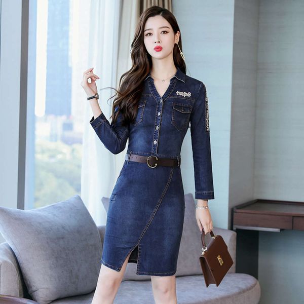 dress women's fashion long sleeve 2020 autumn new korean style waist down denim skirt, Black
dress women's fashion long sleeve 2020 autumn new korean style waist down denim skirt, Black