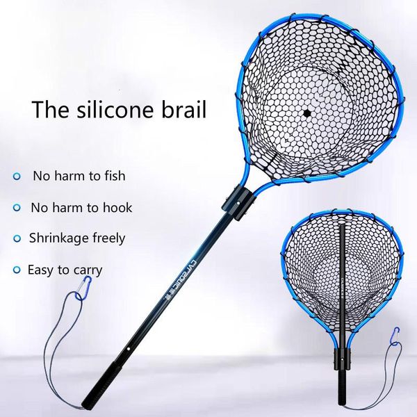 big fish sea fishing net lura hand net aluminium alloy outdoor fishing blue silica gel diddle-net lura 3 flat push expansion
big fish sea fishing net lura hand net aluminium alloy outdoor fishing blue silica gel diddle-net lura 3 flat push expansion