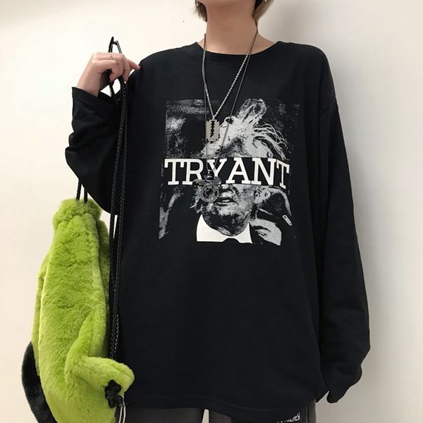 2021 new autumn harajuku style women's dark retro portrait printing loose long-sleeved t-shirt round neck pullover personality fashion, White
2021 new autumn harajuku style women's dark retro portrait printing loose long-sleeved t-shirt round neck pullover personality fashion, White