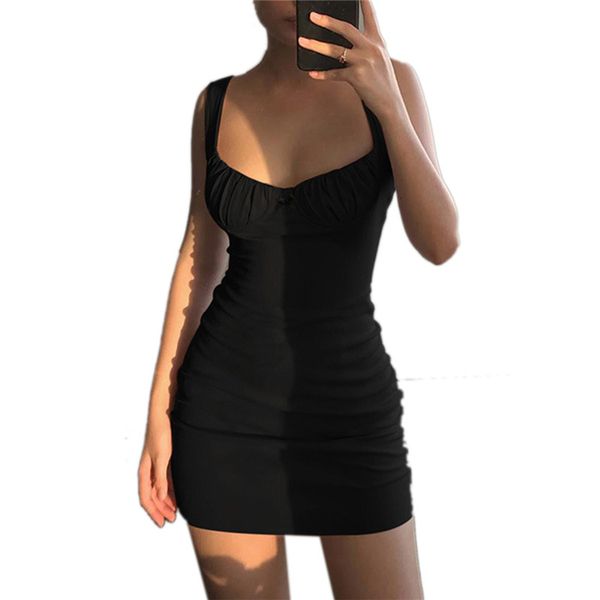 women solid color dresses suspender night club summer pleated skinny black white pink mini dresses casual short dress, Black;gray
women solid color dresses suspender night club summer pleated skinny black white pink mini dresses casual short dress, Black;gray