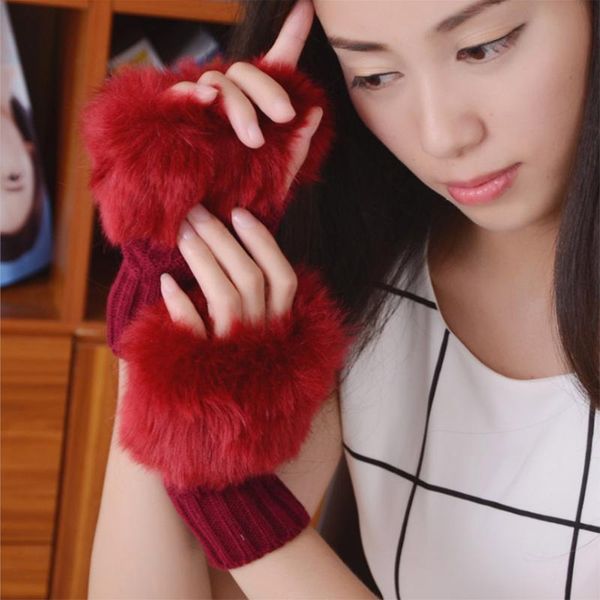 five fingers gloves women fingerless wrist cute faux fur knitted winter thick warm warmer driving outdoor mitten, Blue;gray
five fingers gloves women fingerless wrist cute faux fur knitted winter thick warm warmer driving outdoor mitten, Blue;gray