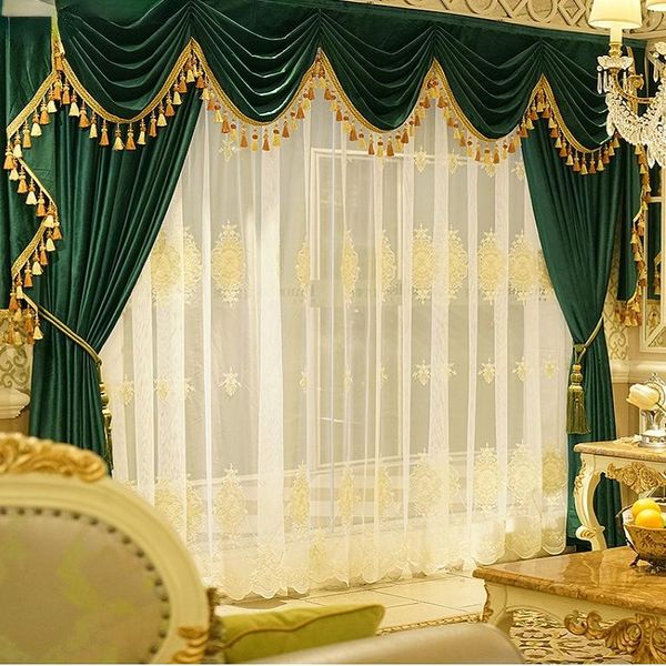 curtain & drapes luxury curtains for living dining room bedroom gold velvet fabric high-end villa valance tulle customization
curtain & drapes luxury curtains for living dining room bedroom gold velvet fabric high-end villa valance tulle customization