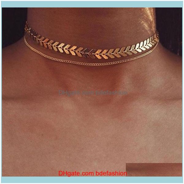 necklaces & pendants jewelrybluelans fashion double layers fish bone choker womens necklace gift luxury jewelry chokers drop delivery 2021 b, Golden;silver
necklaces & pendants jewelrybluelans fashion double layers fish bone choker womens necklace gift luxury jewelry chokers drop delivery 2021 b, Golden;silver